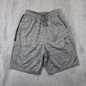 Nike Spotlight Basketball Shorts Mens Medium Gray Dri-FIT Athletic Zip Pocket